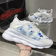 Versace Chain Reaction Trainers Blue Flowers Pattern - 1