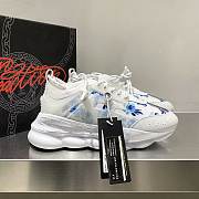 Versace Chain Reaction Trainers Blue Flowers Pattern - 6