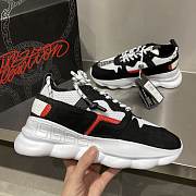 Versace Chain Reaction Trainers Black Red  - 2