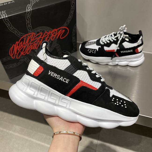 Versace Chain Reaction Trainers Black Red  - 1