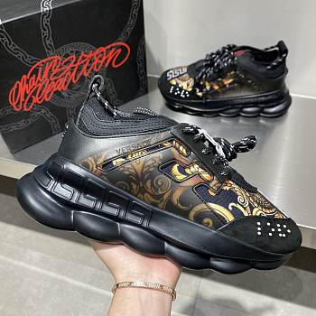 Versace Chain Reaction Trainers Black Pattern