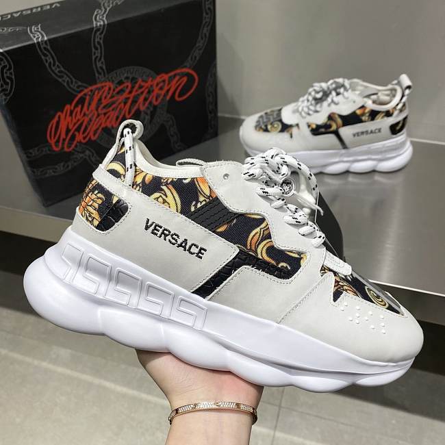 Versace Chain Reaction Trainers White Pattern - 1