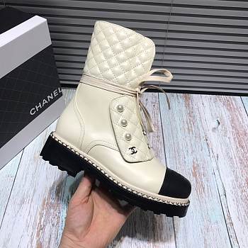 Chanel Pearl Martin Boots