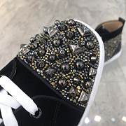 Christian Louboutin Lou Pik Pik Strass Orlato Flat High-Top Black - 5