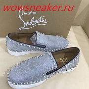 Christian Louboutin Pik Boat Mens Flat Grey - 5