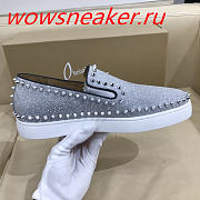 Christian Louboutin Pik Boat Mens Flat Grey - 4