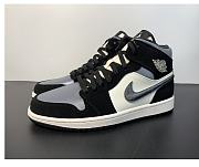 Air Jordan 1 Mid Satin Grey Toe 852542-011 - 1