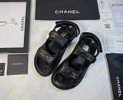 Chanel 21C Dad Sandal Black Caviar Gold CC Logo Dad Sandal - 1