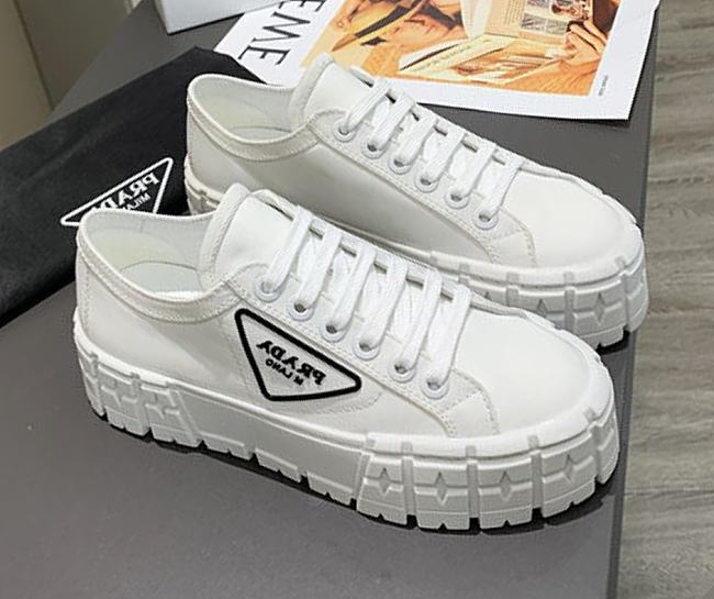 Prada Nylon Gabardine Sneakers White 1E260MMMSF0964F050 - 1