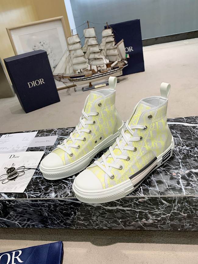 Dior B23 High Top White Yellow Oblique 3SH118YNT H160 - 1