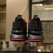 Christian Louboutin Black Spike Sock Leather Sneakers - 4