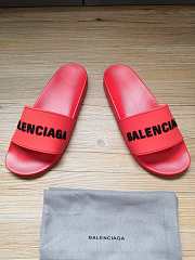 Balenciaga Red Rubber Logo Pool Slides 565826 W1S80-6090 - 6