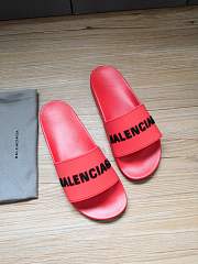 Balenciaga Red Rubber Logo Pool Slides 565826 W1S80-6090 - 5