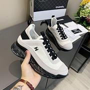 Chanel Low Top Trainer Velvet Black Black and White - 6