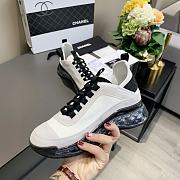 Chanel Low Top Trainer Velvet Black Black and White - 5