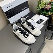 Chanel Low Top Trainer Velvet Black Black and White - 2