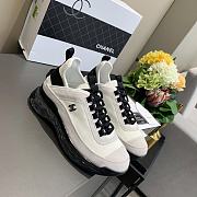 Chanel Low Top Trainer Velvet Black Black and White - 3