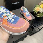 Chanel Women's Orange Low Top Logo Sneaker - 5