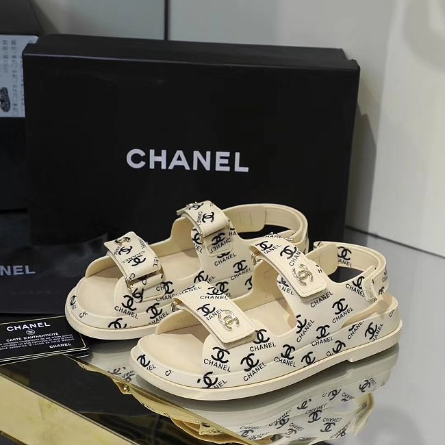 Chanel 21C Dad Sandal Cream - 1