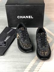 Chanel Low Top Trainer Black and Gold - 3