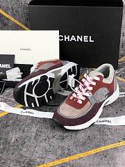 Chanel Women's Plum Low Top Logo Sneaker - 6