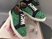 Christian Louboutin Louis Junior Pik Pik Strass Flat Black Green - 4