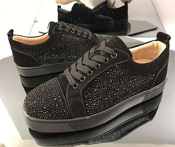 Christian Louboutin Louis Junior Strass Flat Black