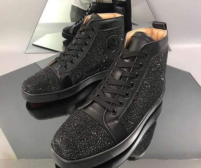 Christian Louboutin Louis Orlato Strass Flat Black - 1