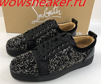 Christian Louboutin Louis Junior Strass Flat All Black