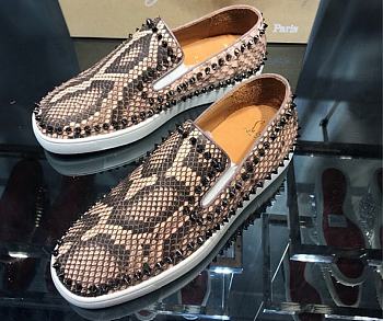 Christian Louboutin Pik Boat Mens Flat Python