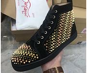 Christian Louboutin Lou Pik Pik Strass Orlato Flat High-Top Gold - 1