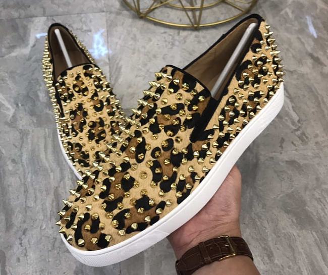 Christian Louboutin Pik Boat Mens Flat Leopard skin - 1