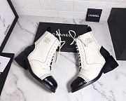 Chanel Ankle Boots Shiny Calfskin Black and White - 2