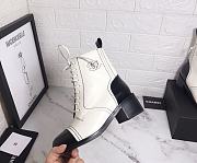 Chanel Ankle Boots Shiny Calfskin Black and White - 4