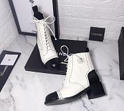 Chanel Ankle Boots Shiny Calfskin Black and White - 6