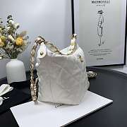 Chanel Crumpled Lambskin Mini Hobo Bag White Size 15x12.5x18 Cm  - 6