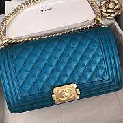 Chanel Leboy Grain Calfskin Blue 01 67086 Size 25 cm - 3