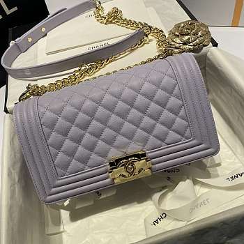 Chanel Leboy Grain Calfskin Light Purple 67086 Size 25 cm 