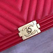 Chanel Leboy Grain Calfskin Rose Red 67086 Size 25cm  - 6