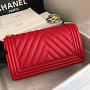 Chanel Leboy Grain Calfskin Rose Red 67086 Size 25cm  - 4