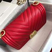 Chanel Leboy Grain Calfskin Rose Red 67086 Size 25cm  - 2