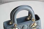 Lady Dior ABC Enamel Button Series Blue 8878 Size 20x16.5x8 cm  - 3