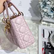 Lady Dior Leather Lambskin Light Pink mini Handbag - 5