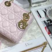 Lady Dior Leather Lambskin Light Pink mini Handbag - 4