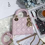 Lady Dior Leather Lambskin Light Pink mini Handbag - 3