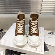 Alexander McQueen Tread Slick Lace Up Boots High Top Puce Fur Lining - 4