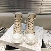 Alexander McQueen Tread Slick Low Lace Up Boots High Top Beige Fur Lining - 5