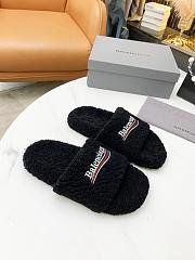 Balenciaga Furry Slide Black White 654261W2DO11096 - 3