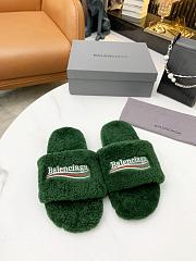 Balenciaga Furry Slide Green - 1