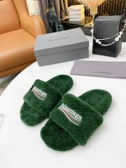 Balenciaga Furry Slide Green - 2